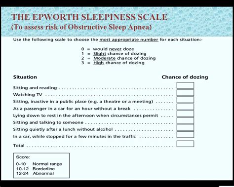 sleep apnea questionnaire epworth pdf